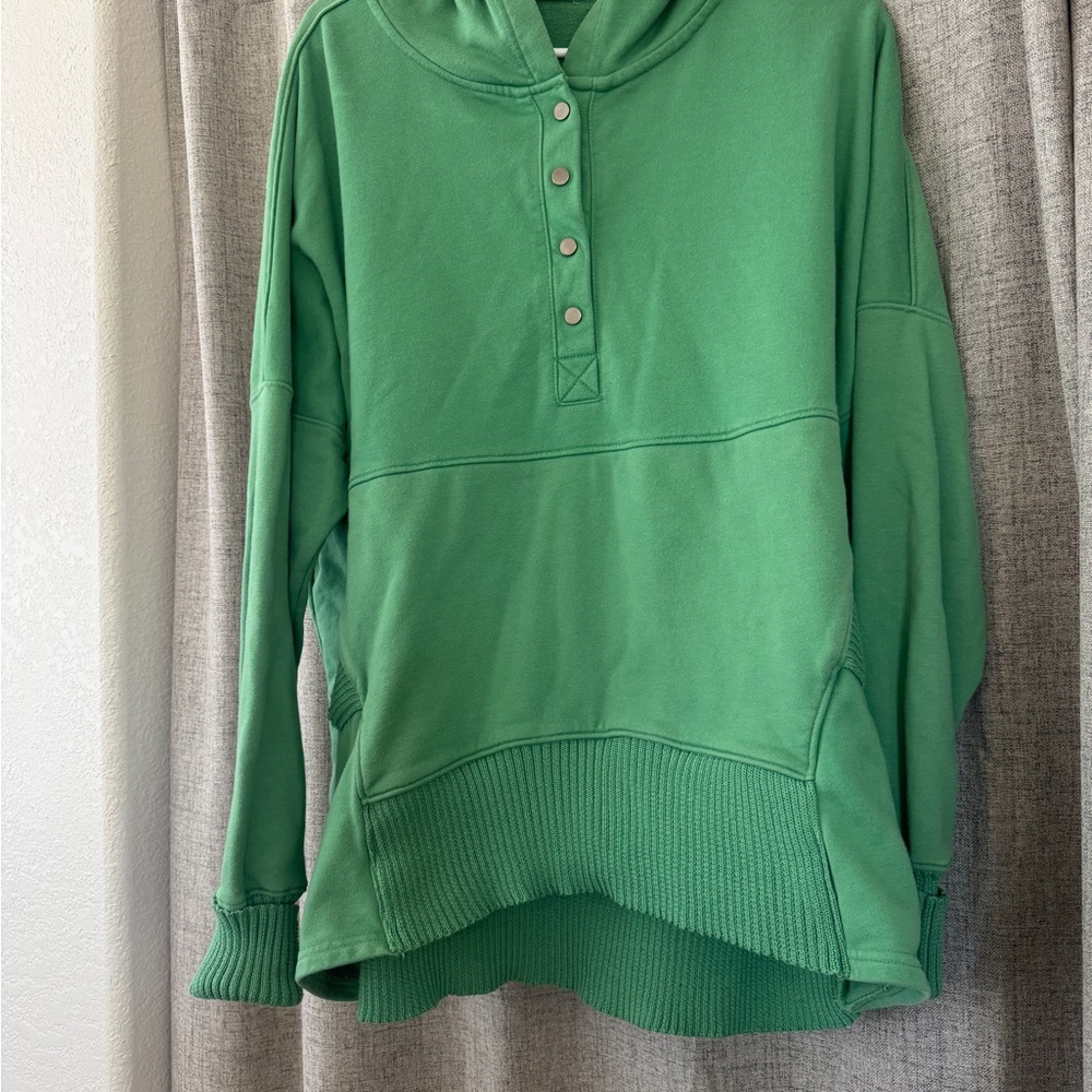 BUCKETLIST Bright Green Henley Pullover Hoodie